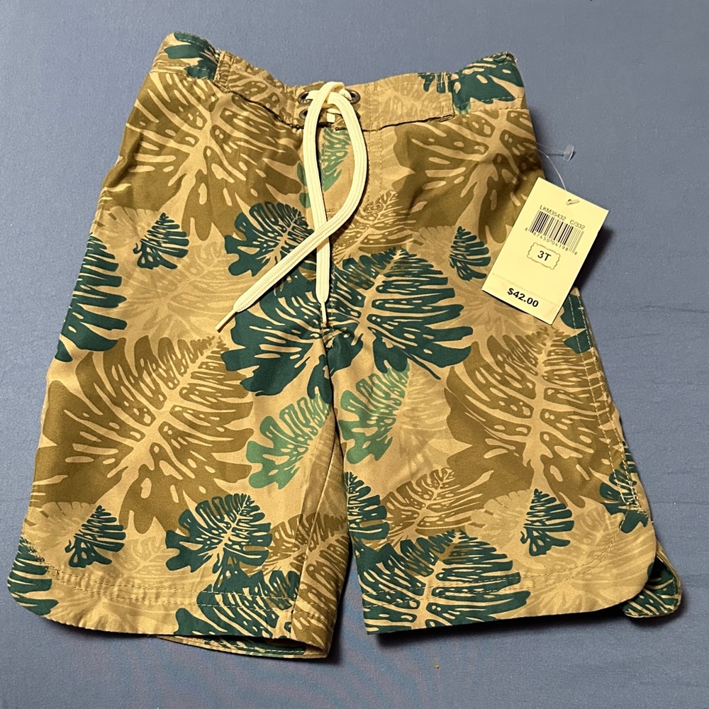 Lucky Brand Toddler Swim Trunks 3T Tropical Print Board Shorts NWT